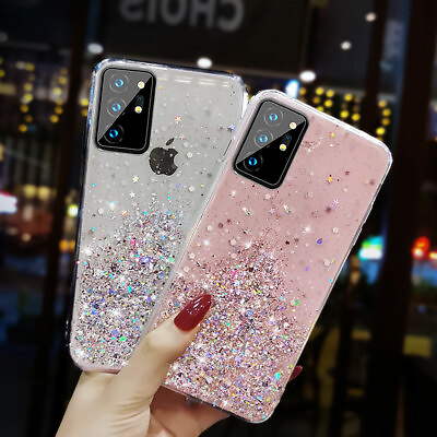 For Samsung Galaxy S22 Plus S21 Ultra Shockproof Clear Glitter Phone Case $8.49