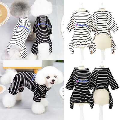 Small Dogs Pajamas For Pet Dogs Cat Clothes Puppy Jumpsuit For Dog Coat Shirt $10.79