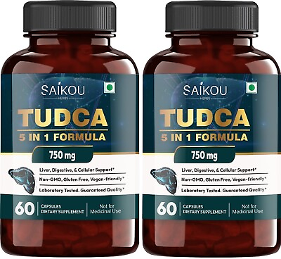 #ad TUDCA Tauroursodeoxycholic Acid 750mg 5 in 1 Blend 120 Capsules Pack of 2 $37.99