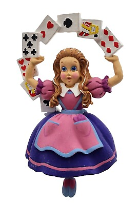 #ad Dept 56 Alice In Wonderland “Alice With Cards” Ornament RARE 1990#x27;s Ships Fast $64.99