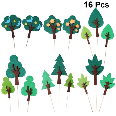 #ad 16 Pcs Forest Cake Picks Cupcake Picks Baby Shower Woodland Party Supplies $8.73
