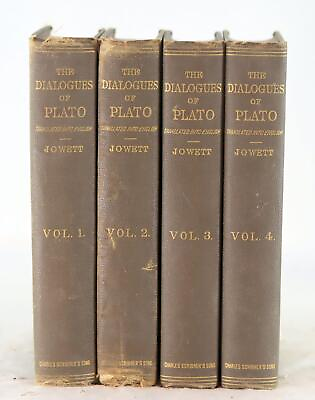 #ad Benjamin Jowett 1902 The Dialogues Of Plato 4 Volumes Hardcover $124.95
