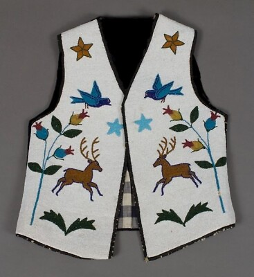 #ad Native American Design Handmade Beaded Vest Front Powwow Regalia XNV505 $499.00