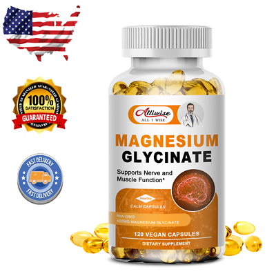 #ad Magnesium Glycinate 400mg 120 Capsules for Calm Stress Sleep Leg Cramp Heart $13.98