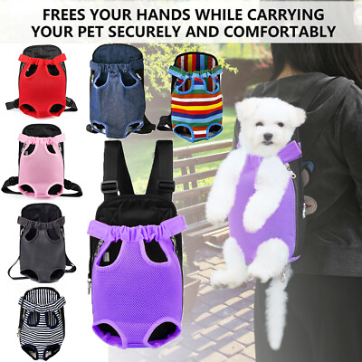 #ad Small Pet Cat Puppy Dog Carrier Front Pack Hiking Backpack Head Legs Out XL L M $9.89