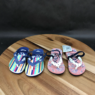 #ad Roxy Multicolor Flip Flops Slip On Slingback Sandals 2 Pack Little Kids 6 $9.84