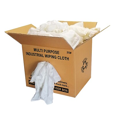 #ad White Sheeting 100% Cotton Cleaning Rags 25 lbs. Box Multi Purpose Cleaning $79.99