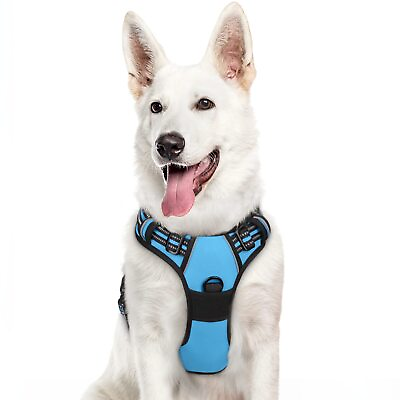 #ad Dog Harness Large Breed No Pull Service Vest with Reflective Strips and Cont... $37.91