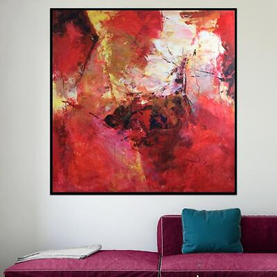 #ad Red Wall Art Abstract Red Painting Colorful Painting Large Abstract Art Large $99.00