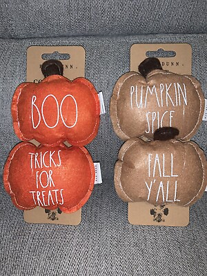 #ad Rae Dunn Halloween Pumpkin Spice Fall Boo Trick Treat Dog Toys Squeakers NWT $23.99