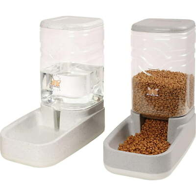 #ad Pack of 2 Automatic Dog Cat Gravity Food and Water Dispenser 3.8L 1 Gallon Each $23.85