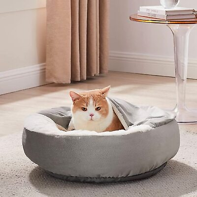 #ad Small Dog Bed Pet Bed Canopy Pet Cave 22in Round Small Dog Cave Colors May Vary $14.77