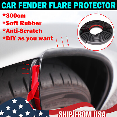#ad Universal Car Wheel Fender Extension Rubber Moulding Trim Flare Protector Guard $9.99