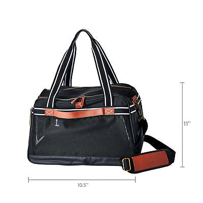 #ad Small Pet Travel Carrier Black and Tan 17quot; x 10.5quot; x 11quot; $32.70
