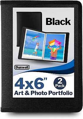 #ad Small Photo Album 4X6 Black 2 Pack 4 X 6 Photo Book Album Each Shows 48 Pic $14.17