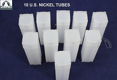 #ad 10 Square Nickel Tubes Archival Quality Plastic Coin Tubes by Lighthouse $12.95