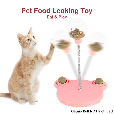 #ad Pet Suction Food Leaking Ball Dog Cat Food Treat Ball Self playing Training Toy $11.98