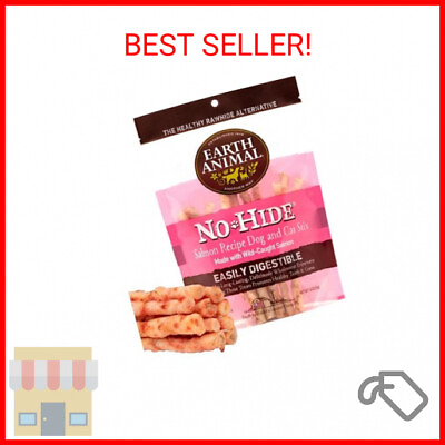 #ad Earth Animal No Hide Stix Salmon Flavored Natural Rawhide Free Dog Chews Long La $17.10