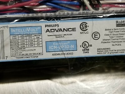 #ad Lot 2 Philips Advance ICN 2P32 N x2 F32T8 Electronic M volt Fluorescent Ballast $24.99