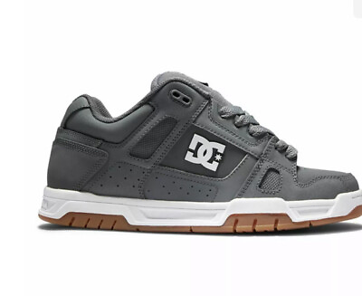 #ad DC Shoes Men#x27;s Stag Low Top Sneaker Shoes Gray Gum Footwear Skate All Sizes $89.99