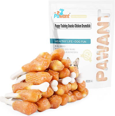 #ad Pawant Dog Chews Puppy Training Teeth Clean Snacks Chicken Calcium Bone Rawhide $22.48