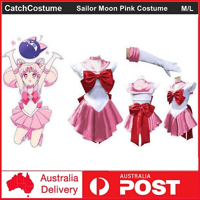 #ad Sailor Moon Pink Chibiusa Costume Cosplay Uniform Fancy Dress Outfit Gloves AU $30.99
