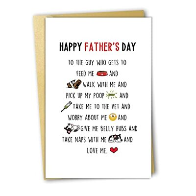 #ad OJsensai Dog Dad Fathers Day Card Dog Dad Gifts from Dog Gifts dog dad card $11.37