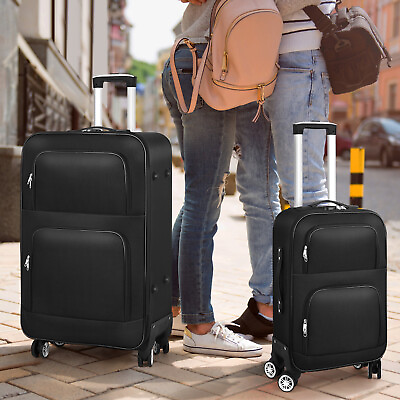 #ad 20quot;28quot; Travel Suitcase Durable Luggage Lock Spinner Softshell Upright w wheels $67.99