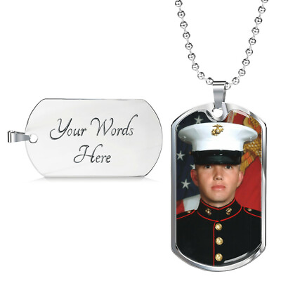 #ad Personalized Picture Military Dog Tag Gift For Loved Person#x27;s Memories Birthday $35.95