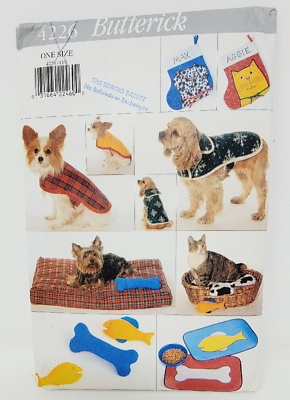 #ad Butterick Dog Coats Bed Toys Sewing Pattern Sizes Xs 11quot; to L 26quot; $11.51