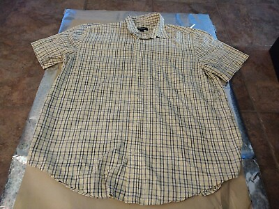 #ad Men#x27;s Shirt Short Sleeve Collared Button Front Cherokee Brand Size Large. $5.38