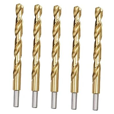 #ad 5 Pcs . x 6 in. HSS Titanium Coated Drill Bits Jobber Length Straight 1 2 in $28.71
