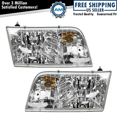 #ad Headlights Headlamps Left amp; Right Pair Set NEW for 98 11 Ford Crown Victoria $55.27