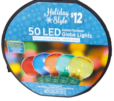 #ad Holiday Style 50 LED Globe Lights Multi Color Bulbs Indoor Outdoor 28 Ft $39.99