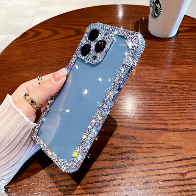 #ad For iPhone 15 Pro Max 14 13 12 11 XS XR 678 Clear Bling Diamond Rhinestone Case $10.49