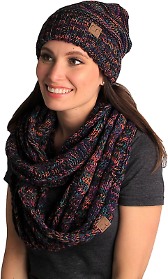 #ad Funky Junque Oversized Slouchy Beanie Bundled with Matching Infinity Scarf $48.99