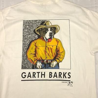 #ad Big Dogs Vintage T Shirt L Large Garth Barks Brooks Parody Country New NWT #J33 $22.00