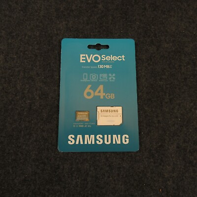 #ad NEW Samsung EVO Select 64gb MicroSD Card with SD Card Adaptor microSDXC FHD $16.95