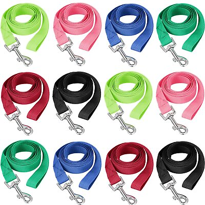#ad 12 Pieces Long Training Leash for Dogs Bulk Nylon Puppy Chain Leash for Small... $24.92