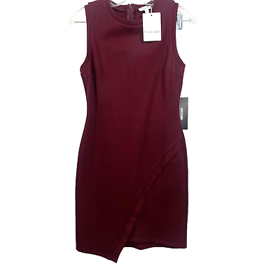 #ad Women#x27;s Dress SMALL Small Burgundy Wine Knit Stretch Olivia Grey $17.99