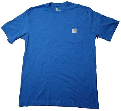 #ad Carhartt T Shirt Adult Medium Original Fit Blue Short Sleeve Pocket Tee K87 Mens $15.00