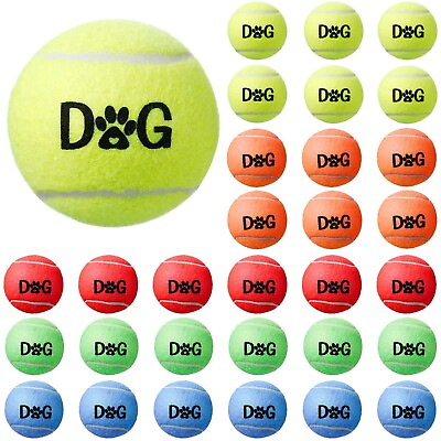 #ad 30 Pieces Tennis Balls for Dog Bulk Colorful Interactive Pet Dog Gift for Pla... $68.19