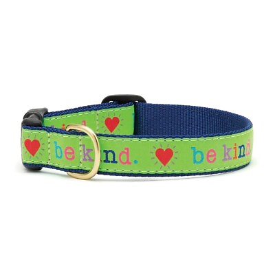 Up Country Dog Design Collar Made In USA Be Kind Green XS S M L XL XXL $23.00