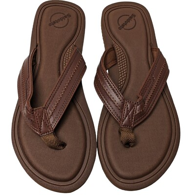 #ad Women#x27;s Thong Flip Flops Flat Sandal Casual Summer Comfort Sz 9 Brown NWOT $20.34