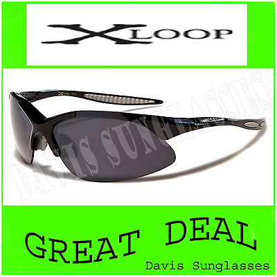 #ad X Loop Sunglasses XL16407 UV400 Davis E5 cycling running shades black smoke lens $5.00