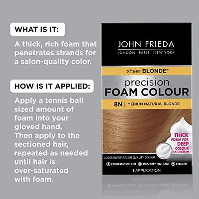 #ad John Frieda Precision Foam Colour Medium Natural Blonde 8N $18.28