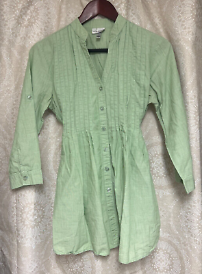 #ad Harve Benard light green Tunic Women#x27;s Size Medium 100% cotton flawless cond $18.00