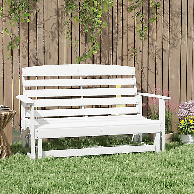 #ad Patio Glider Bench w HDPE Slatted Design Double Rocking Chair $249.99