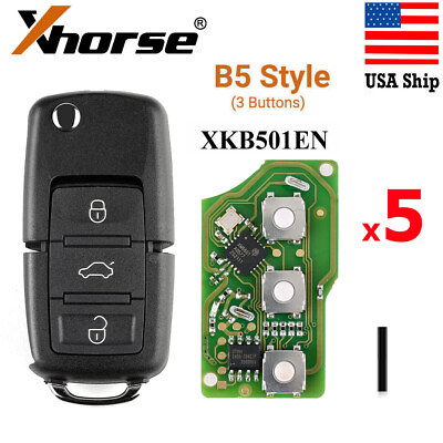 #ad 5 x Xhorse XKB501EN Remote Key For B5 3 Button for VVDI Key Tool MAX VVDI2 $30.45