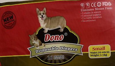 #ad Dono Waist Disposable Cat Dog Diapers Female Wrap Belly Bands Pet Soft Small $12.95
